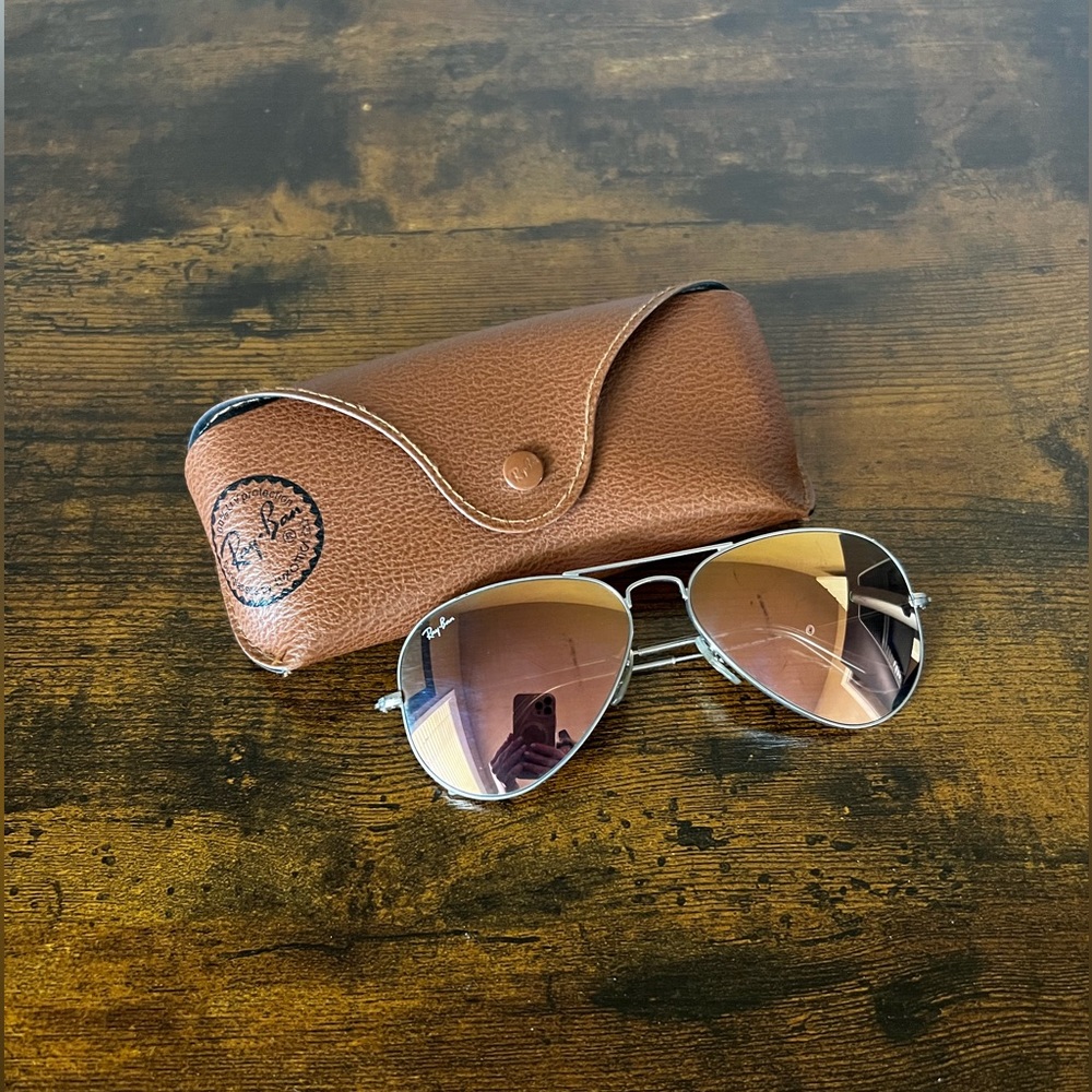 Pink Ray-Ban aviator sunglasses